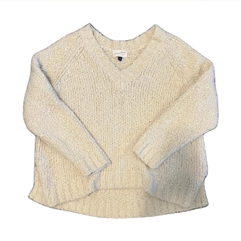 cream knit v-neck sweater